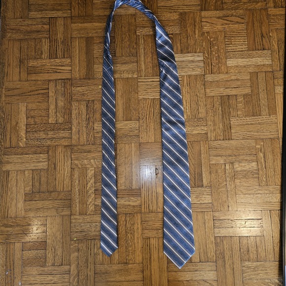 JOSEPH‎ ABBOUD Neck Tie Mens Red Blue Striped Modern Suit Dress Business Slate - Picture 6 of 6